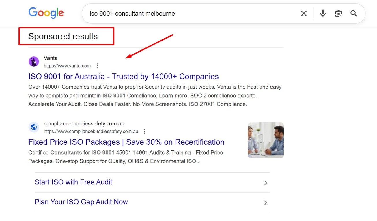 ISO network search result